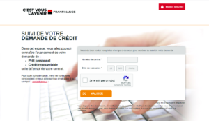 Suivi de dossier Franfinance - Suivre ma demande de crédit conso en ligne