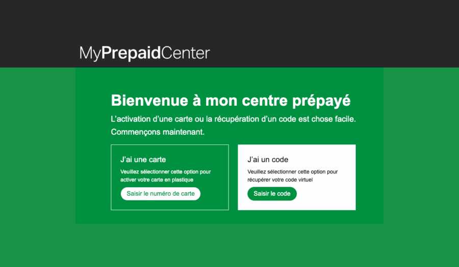 my prepaid center solde après activation de la carte